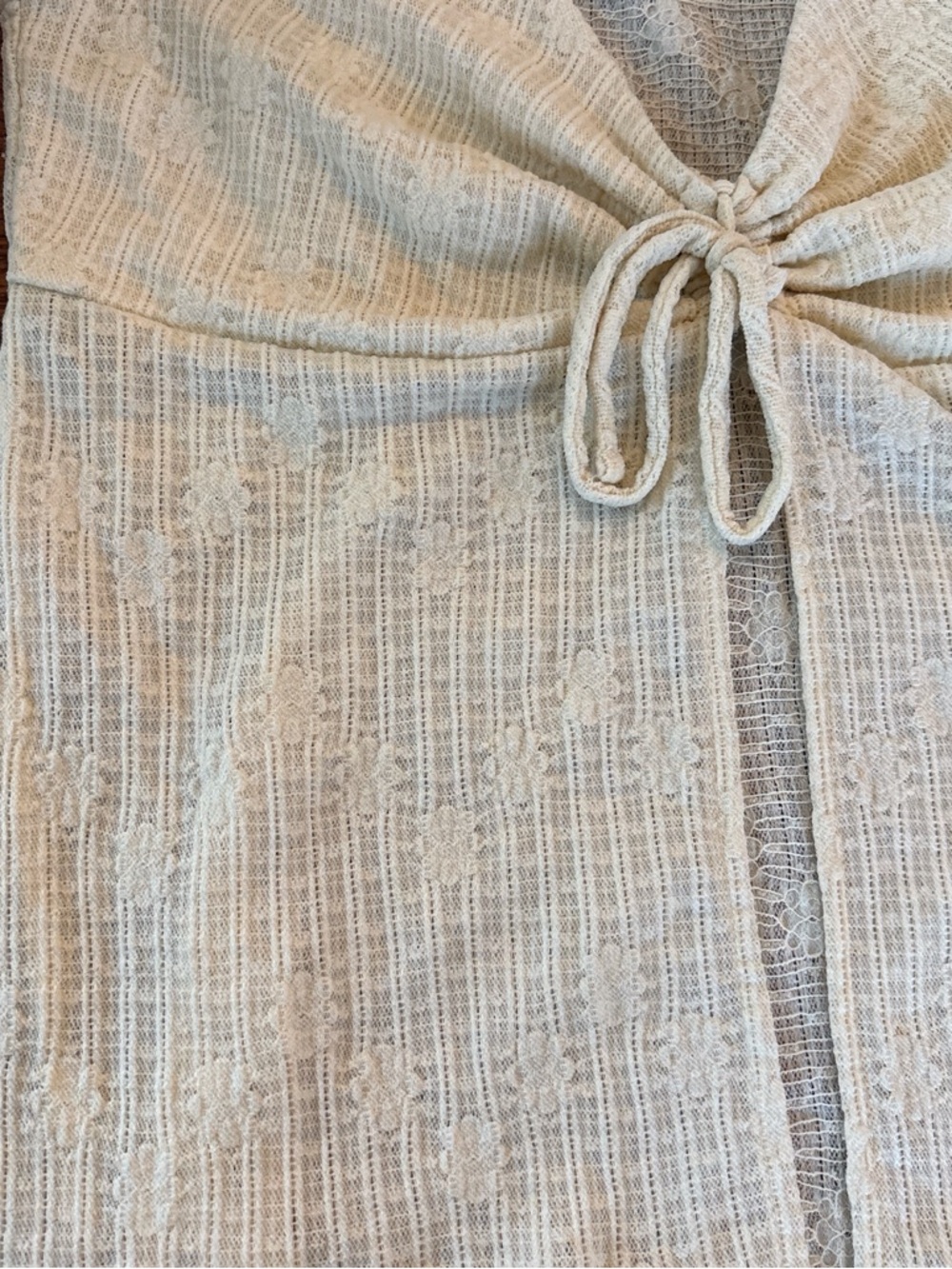 Pale Yellow Tie-Front Ribbed Tank - Picture 6 of 7